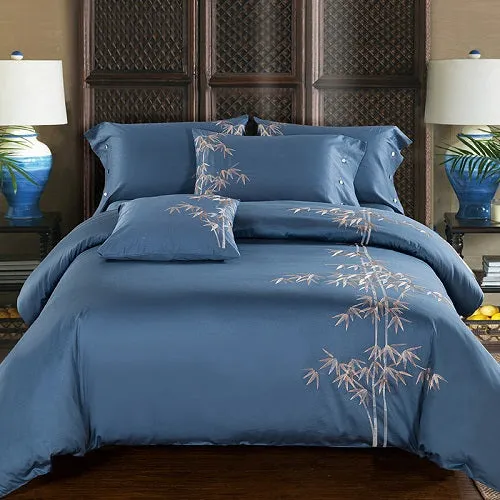 100% Egypt Cotton Embroidery Luxury Duvet Cover Set B