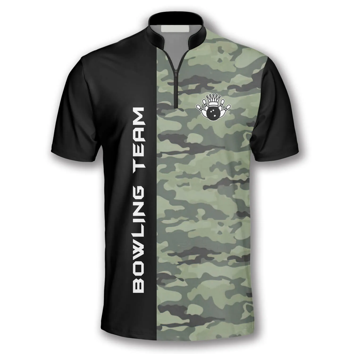 3D All Over Print Camo & Black Custom Bowling Jerseys for Men, Idea Gift for Bowler