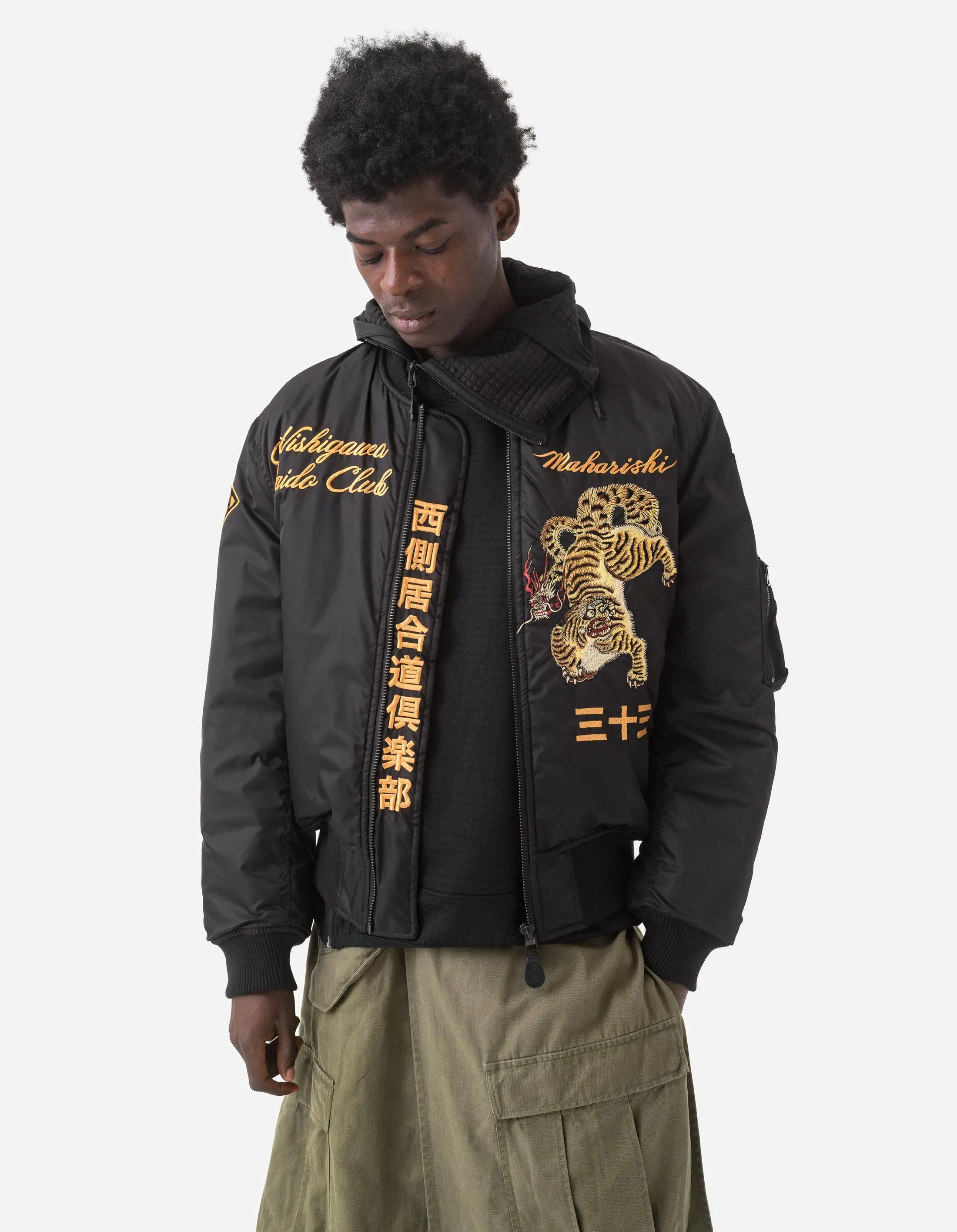 4580 Nekomata Tiger MA1 Jacket Black