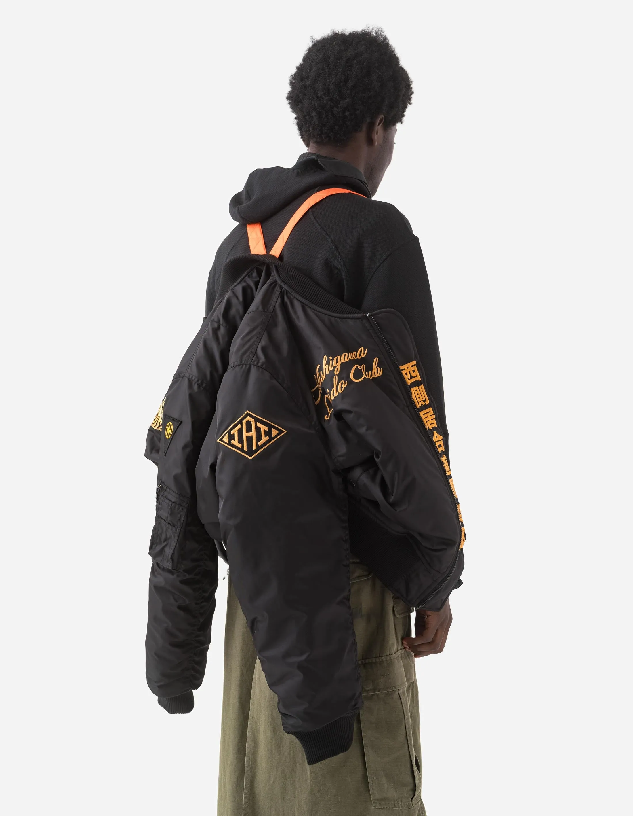 4580 Nekomata Tiger MA1 Jacket Black