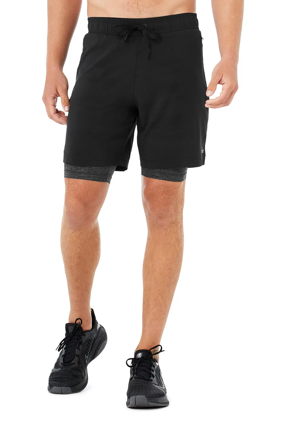 7" Unity 2-In-1 Short - Black/Dark Grey Marl