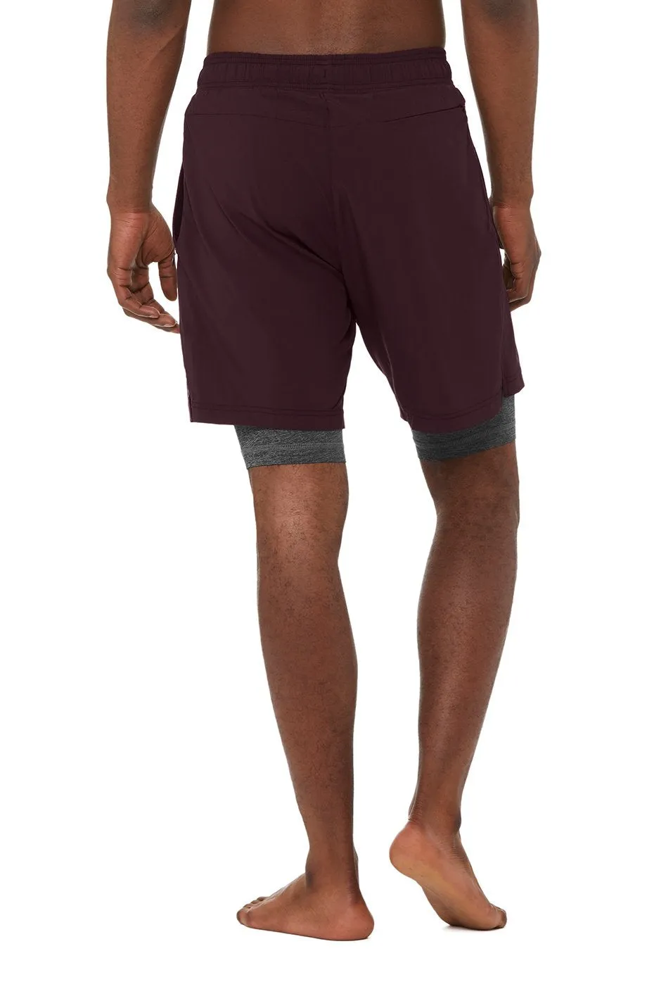 7" Unity 2-In-1 Short - Ox Blood/Dark Grey Marl