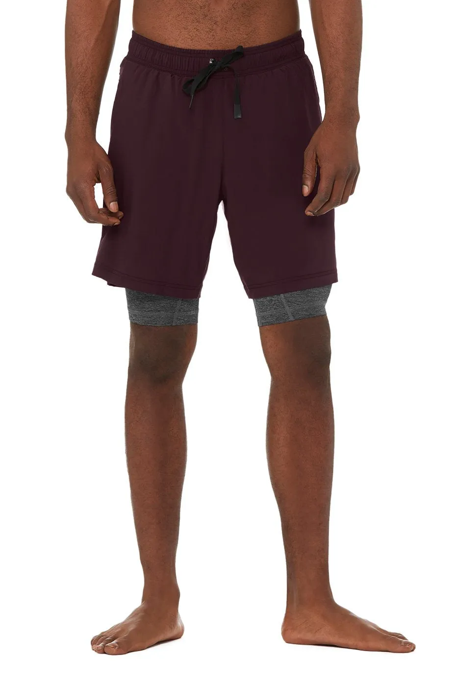 7" Unity 2-In-1 Short - Ox Blood/Dark Grey Marl