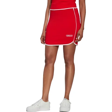 Adidas Women's Binding Details Mini Skirt - Vivid Red