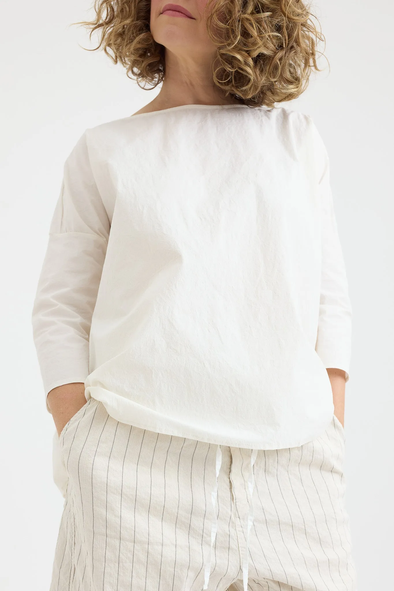 Album di Famiglia - Wrinkled Short Tunic - Off White