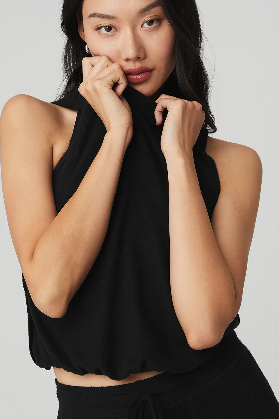 Alolux Soho Mock Neck Tank - Black