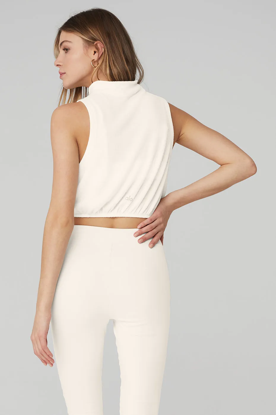 Alolux Soho Mock Neck Tank - Ivory