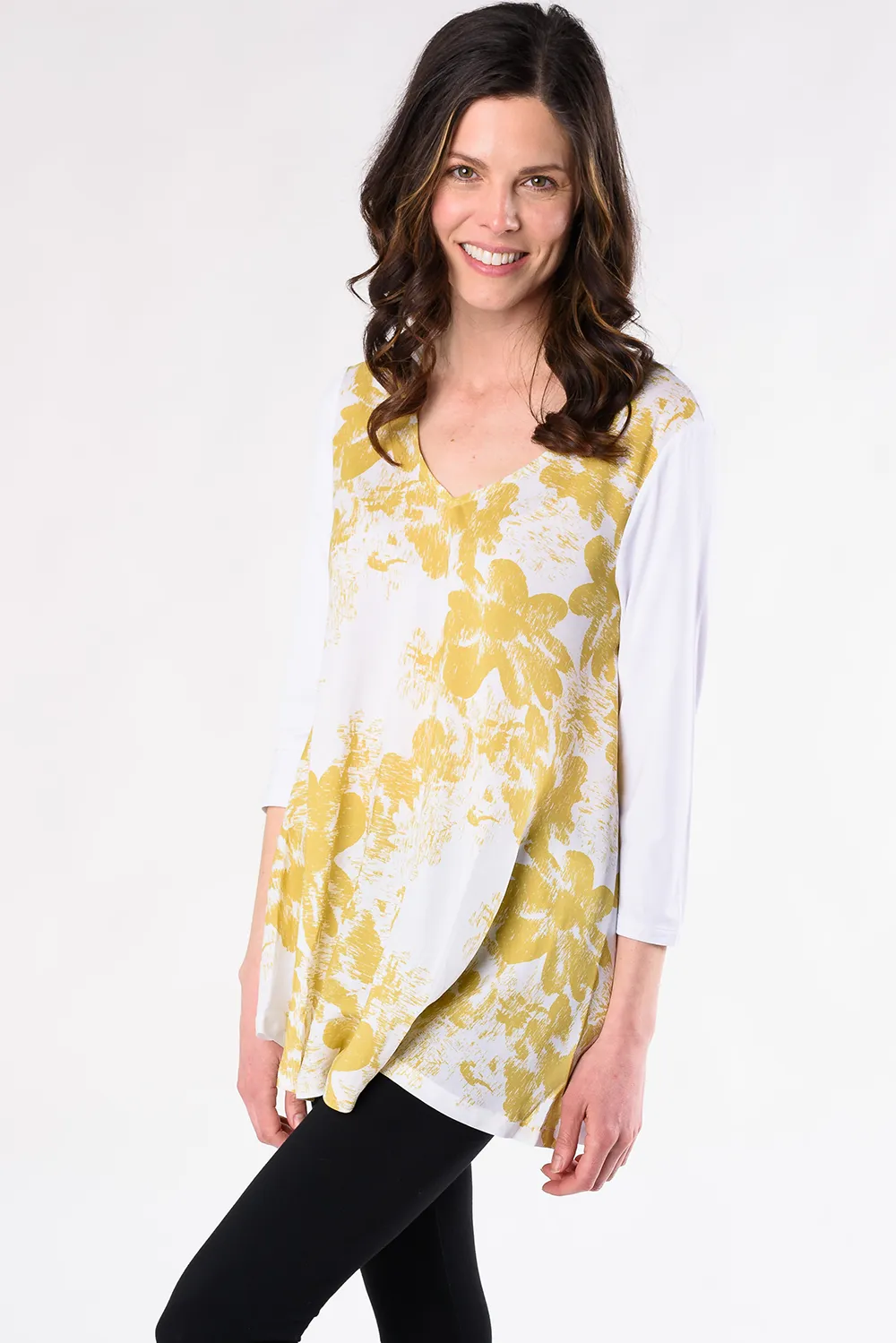 Anna Print Bamboo Tunic - Yellow