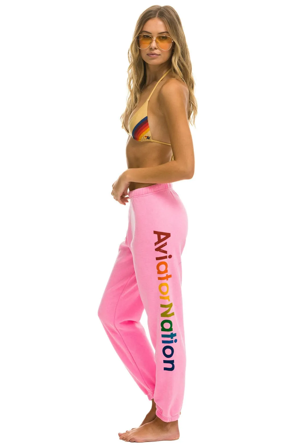 AVIATOR NATION MALIBU  SWEATPANT - NEON PINK