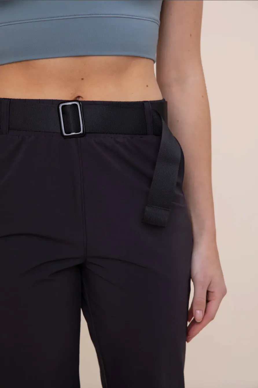 Belted High-Waist Flare Pant