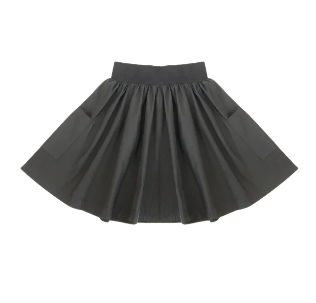 Black Taffeta Pocket Skirt