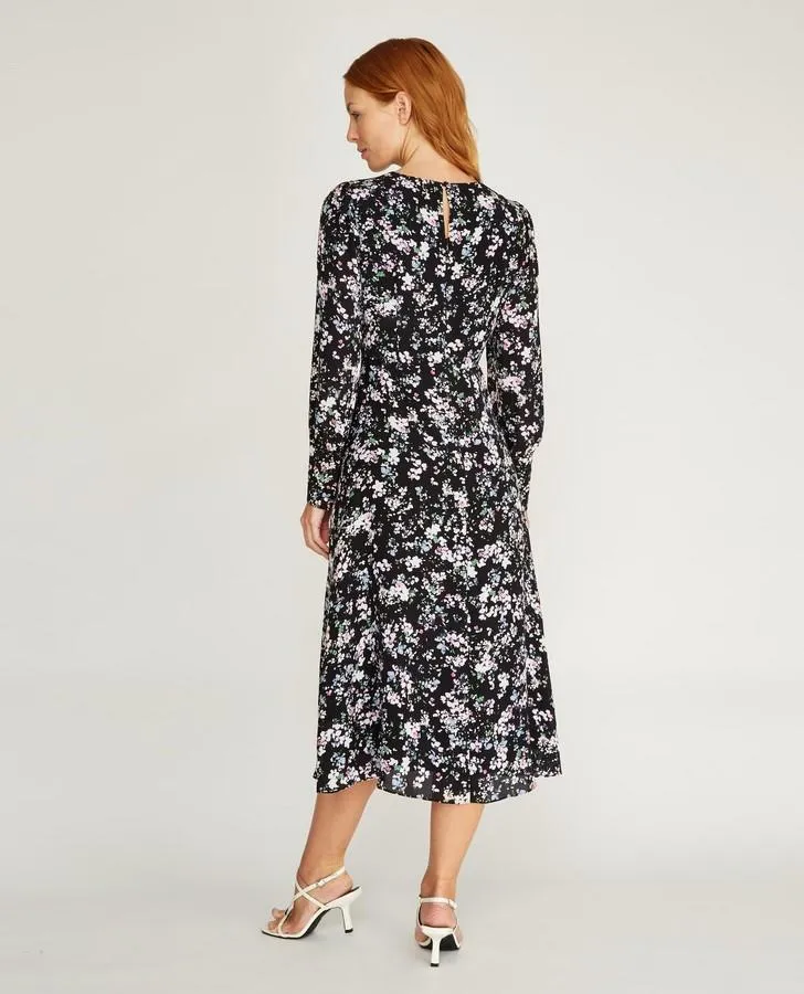 Blossoms Floral Print Button Front Dress