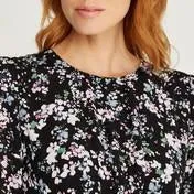 Blossoms Floral Print Button Front Dress