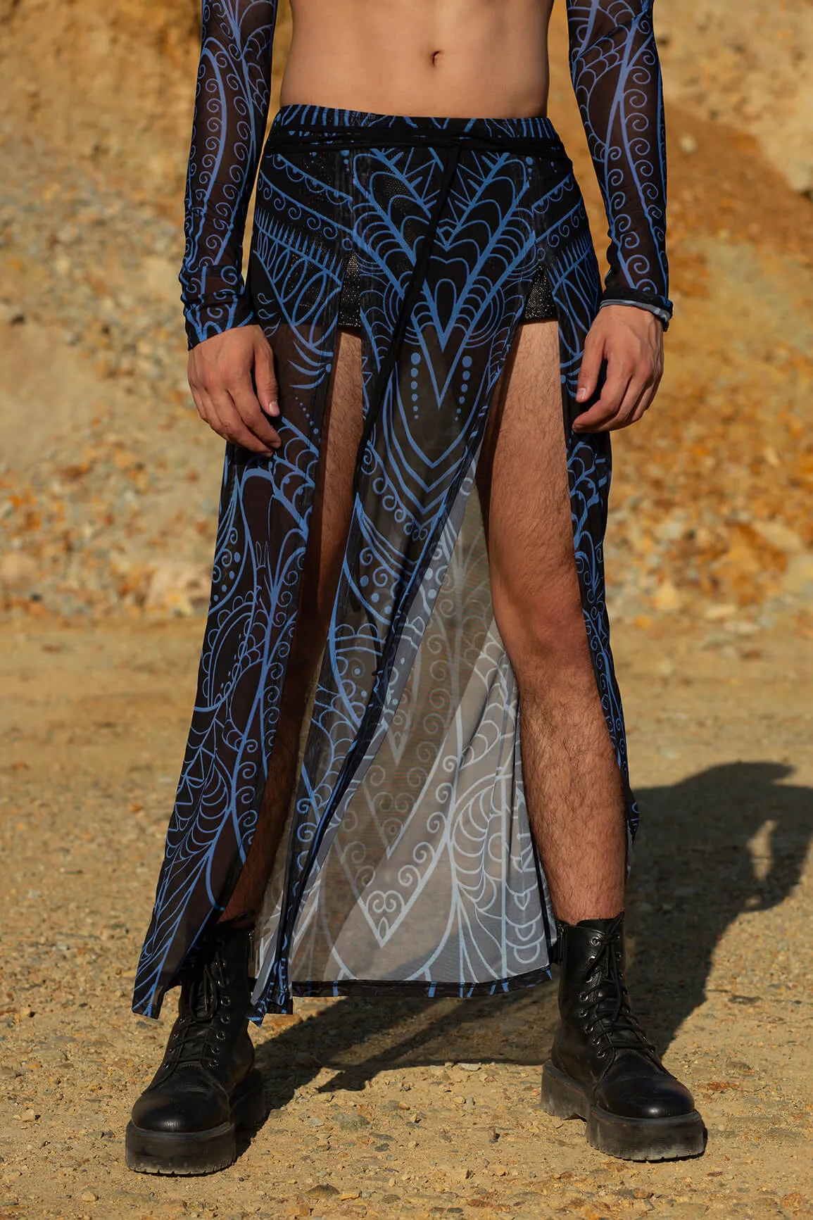 Blue Occult Male Maxi Sarong