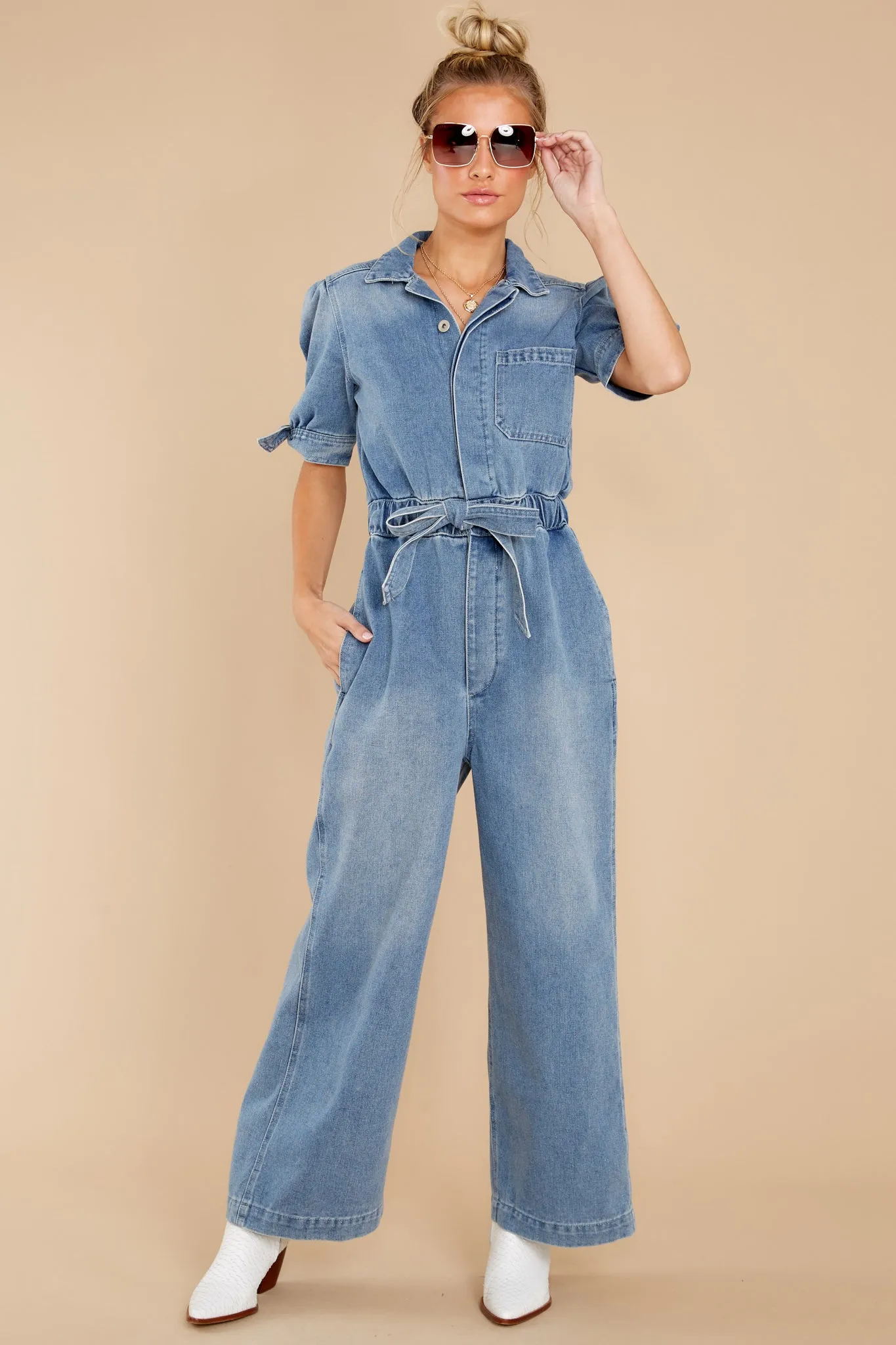 Broad Street Strolls Denim Jumpsuit