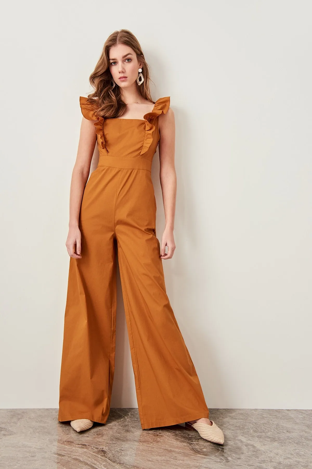 Camel Frills Jumpsuit