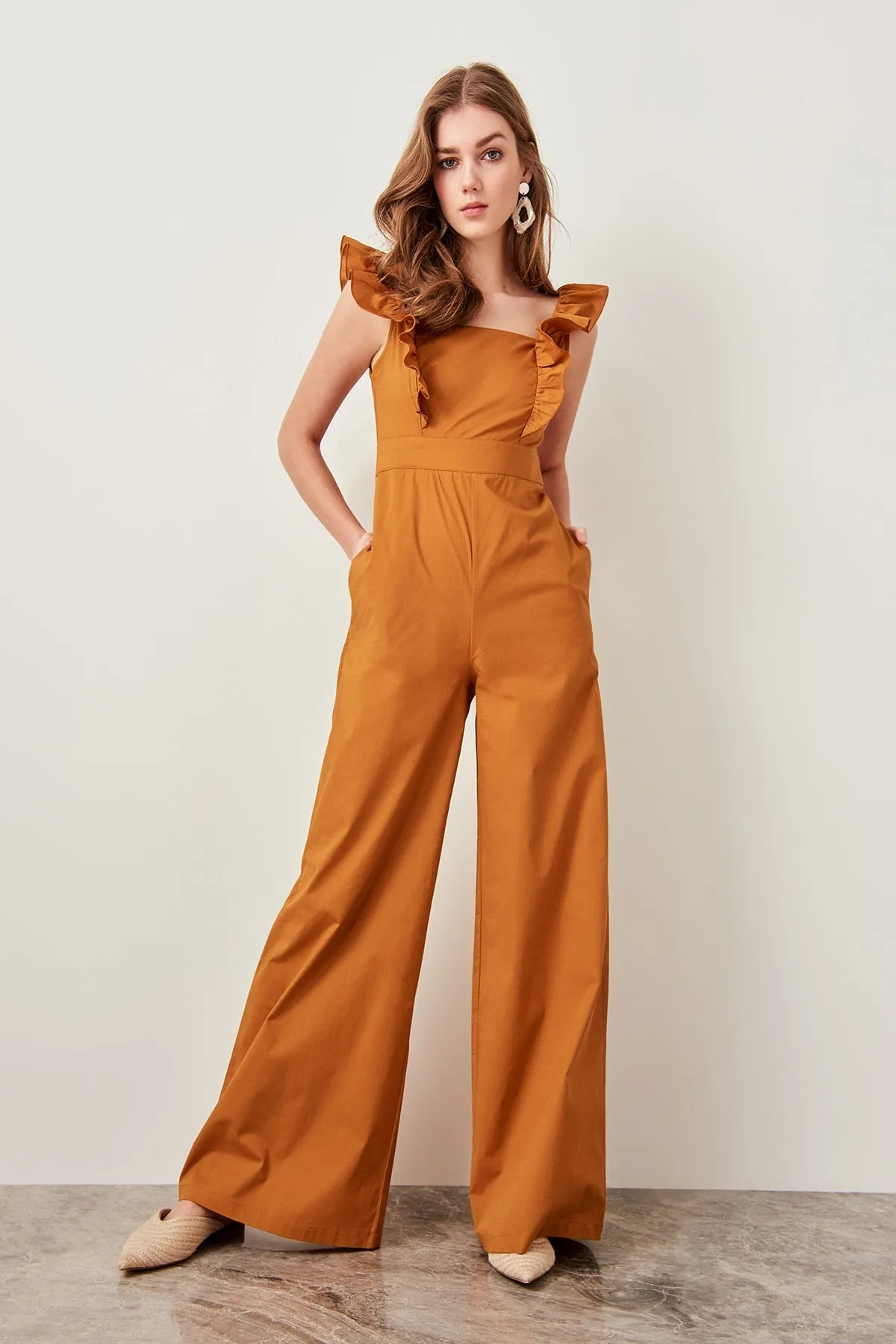 Camel Frills Jumpsuit