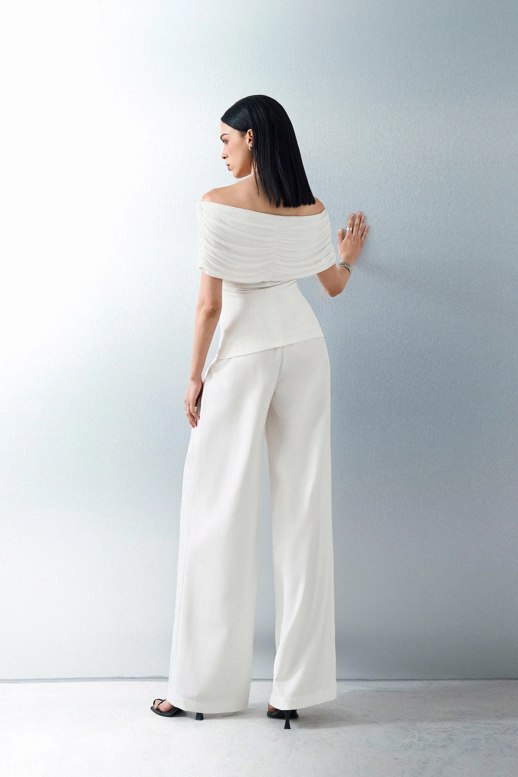 Cassia Straight Wide Leg Linen Cotton Floor Length Pants