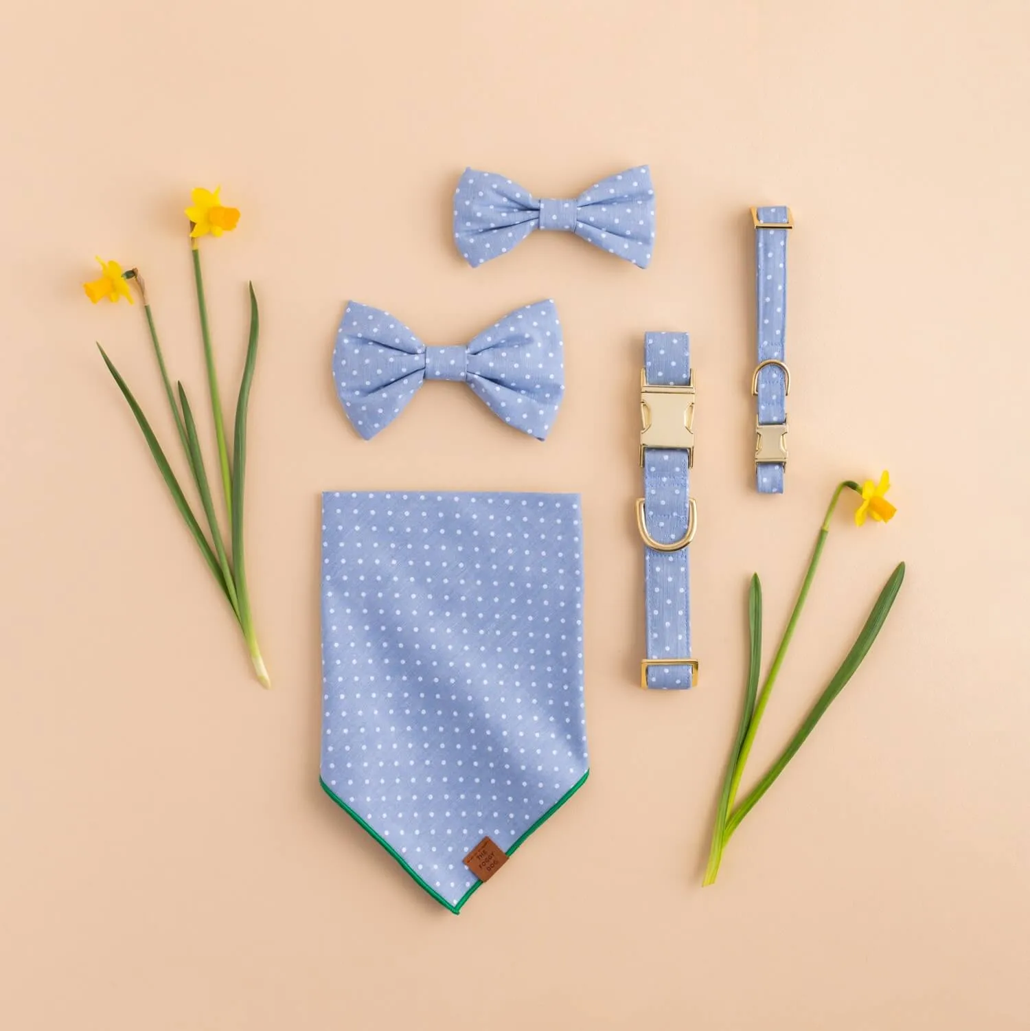 Chambray Dots Bow Tie Collar