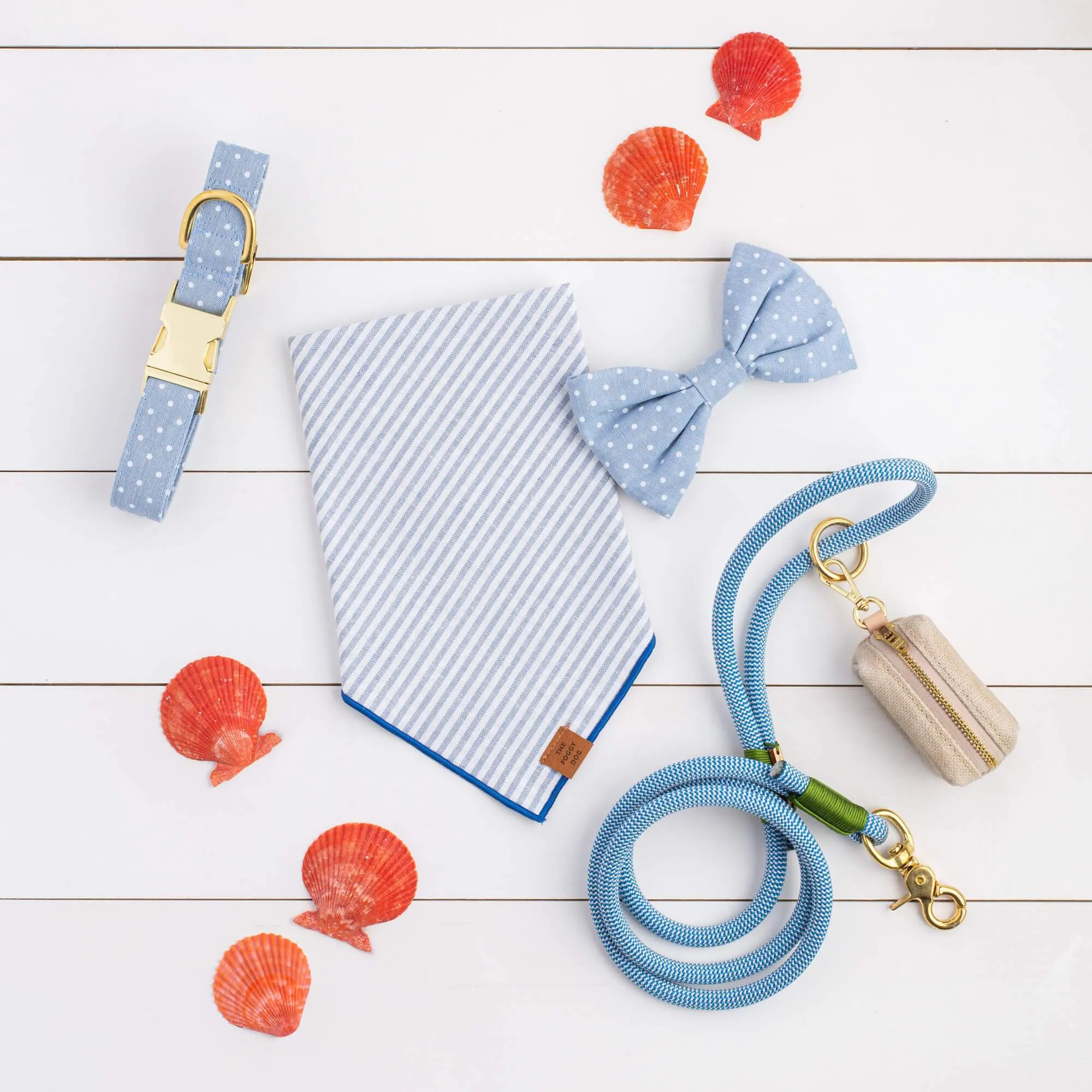 Chambray Dots Bow Tie Collar