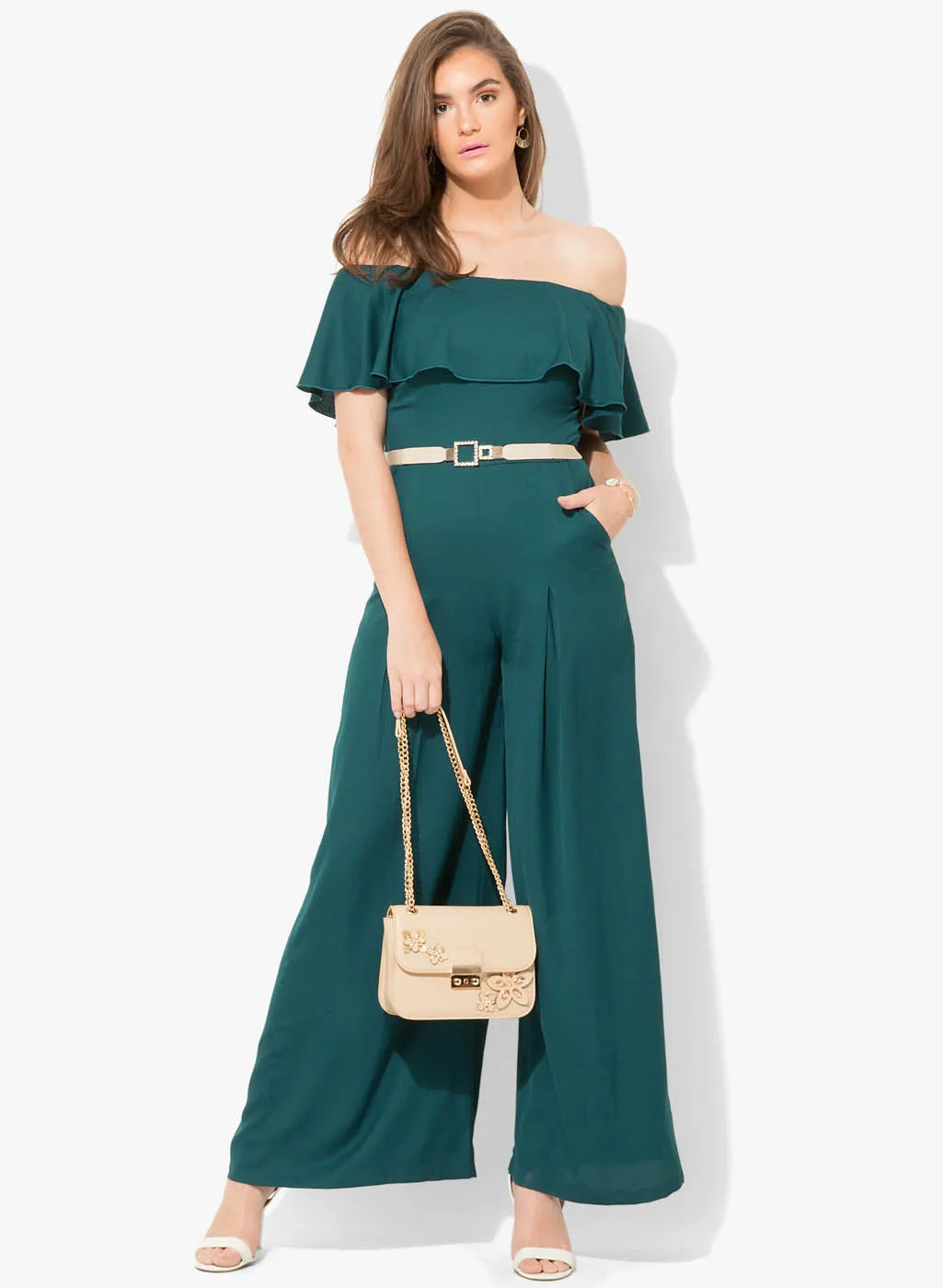 Claire Off Shoulder Ruffle Jumpsuit