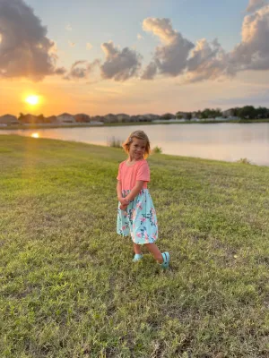 Coral Florals Dress