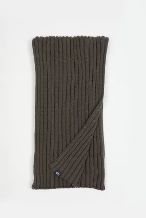 Cotton Cashmere Olive Rib Scarf