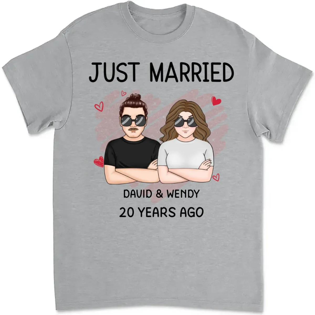 Couple - Just Married - Personalized T-Shirt (TB)