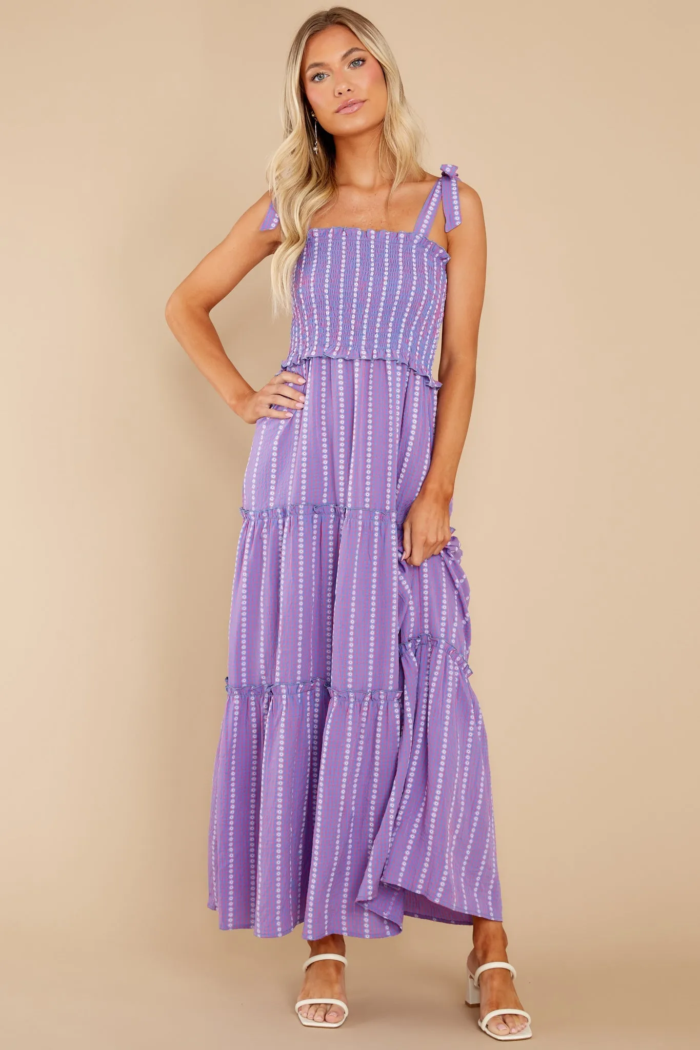 Crazy About You Pink And Blue Multi Print Maxi Dress