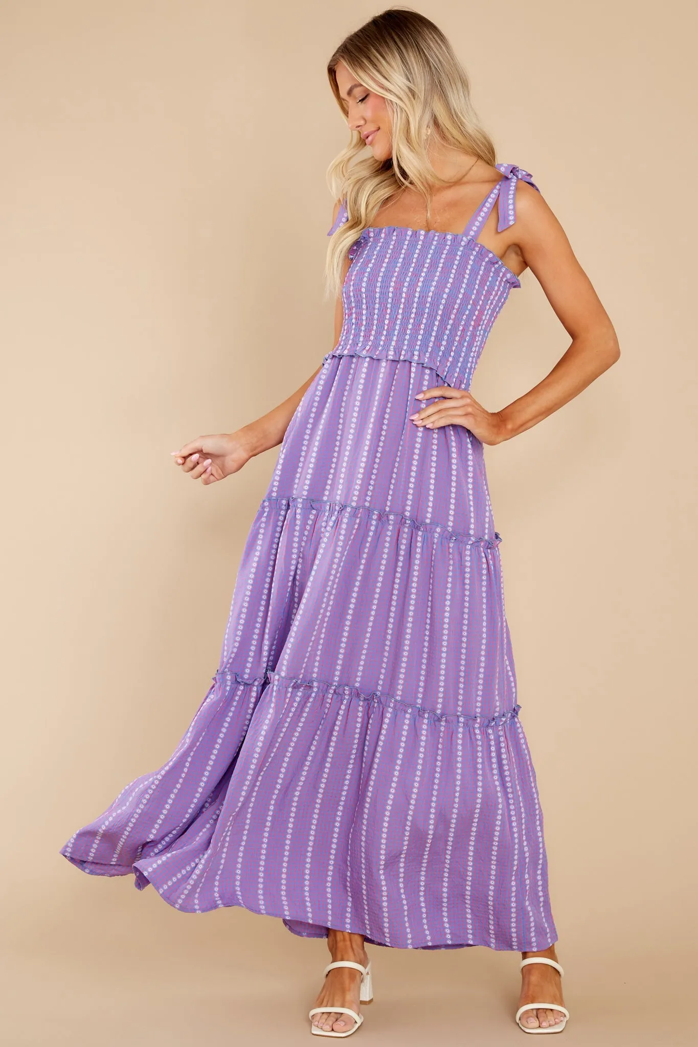 Crazy About You Pink And Blue Multi Print Maxi Dress