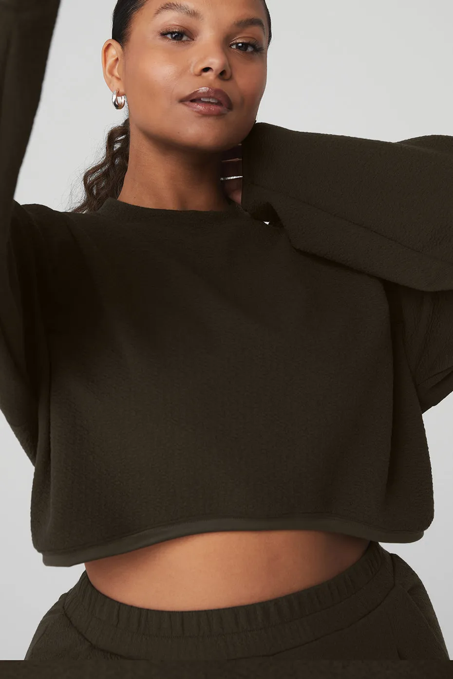 Cropped Tailored Crew Neck - Espresso