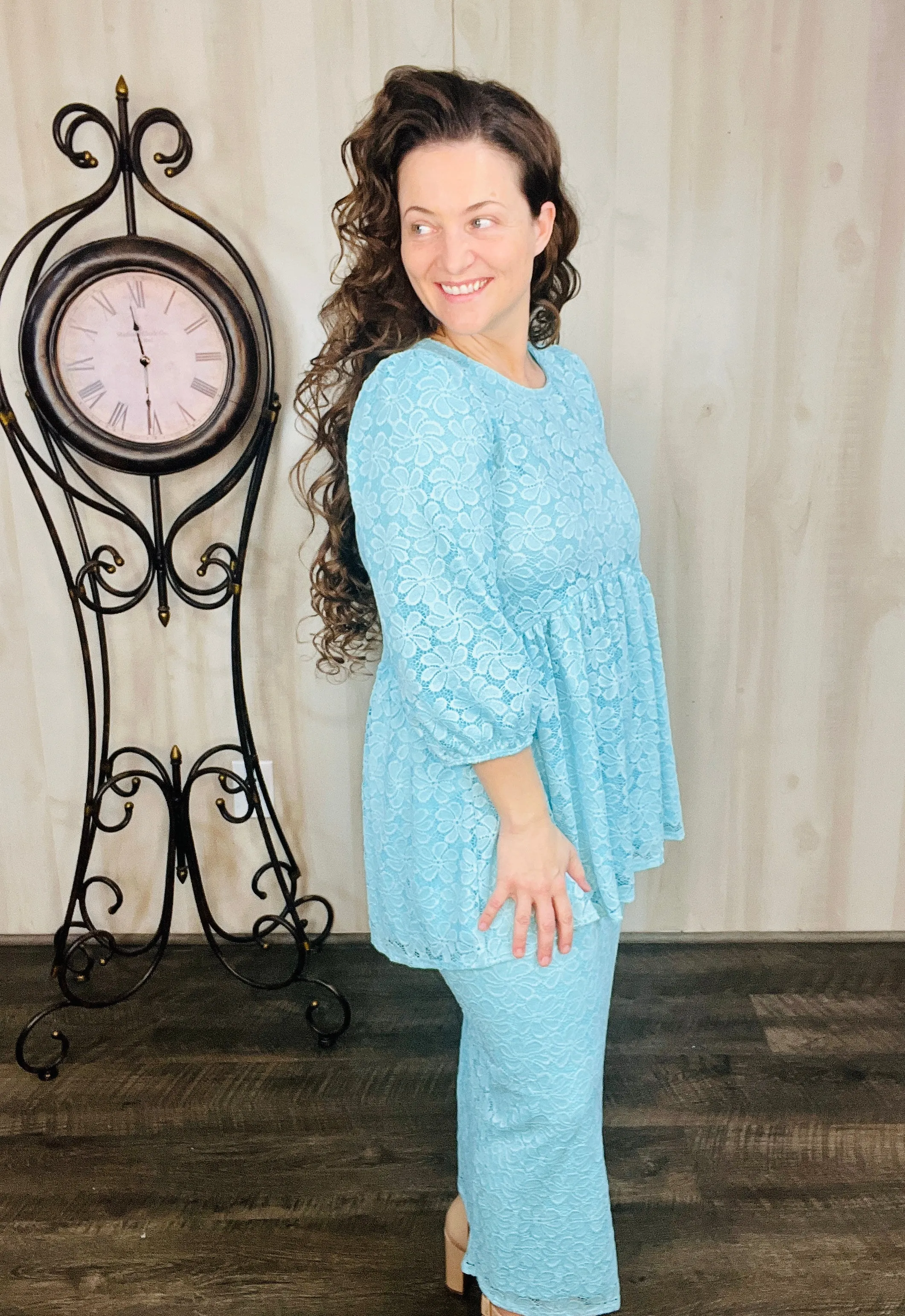 Daisy & Lace Tunic- Ice Blue, Navy or Coral Pink