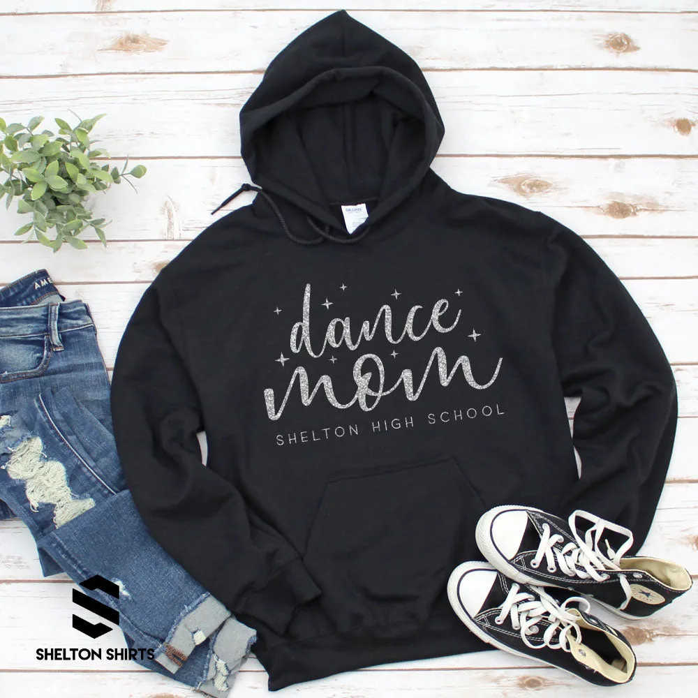 Dance Mom with Stars in Glitter Print Hoodie Sweatshirt