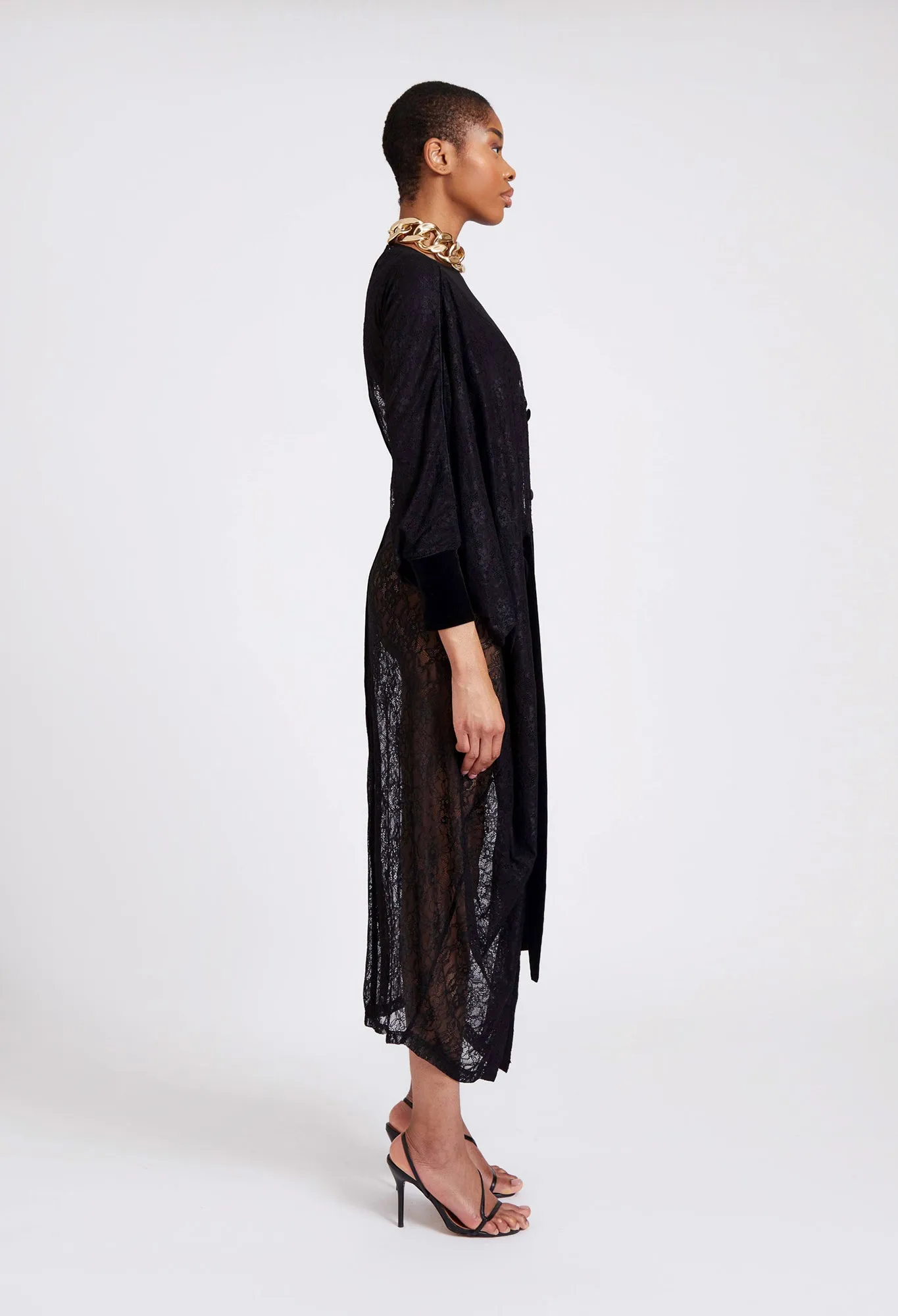 Draped Lace Tunic - Panther