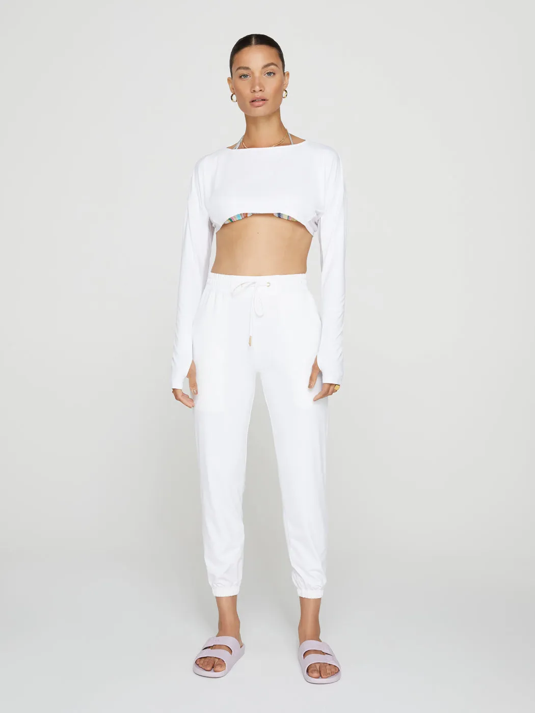 Drawstring Pants - White