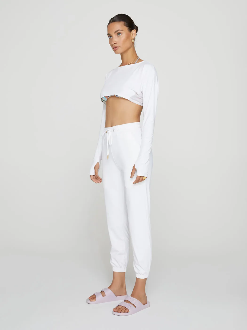 Drawstring Pants - White