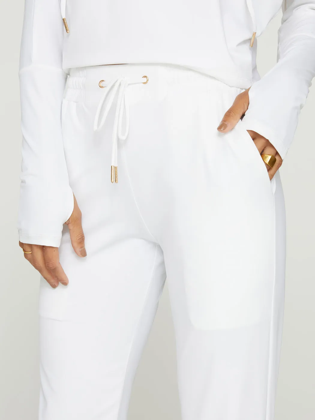 Drawstring Pants - White