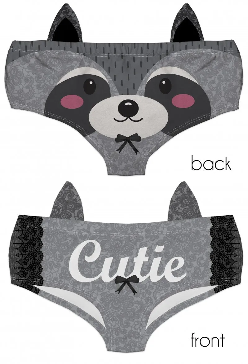 Ear Pantie - Cutie Raccoon (6-10 UK Size)