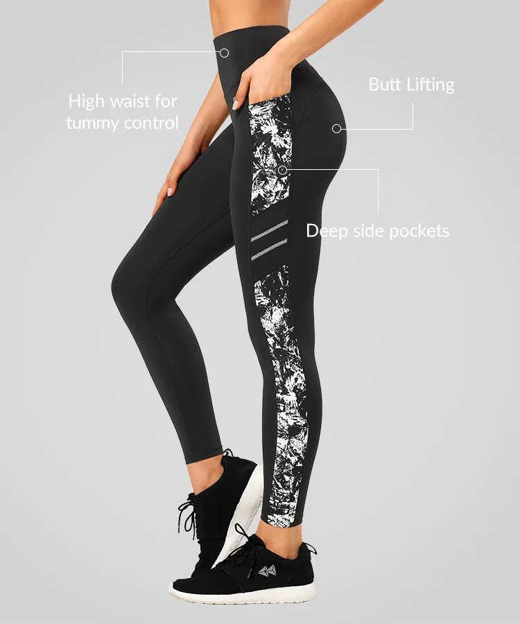 Echo High-Waisted Print Running Leggings 26" | Women's High Support Leggings