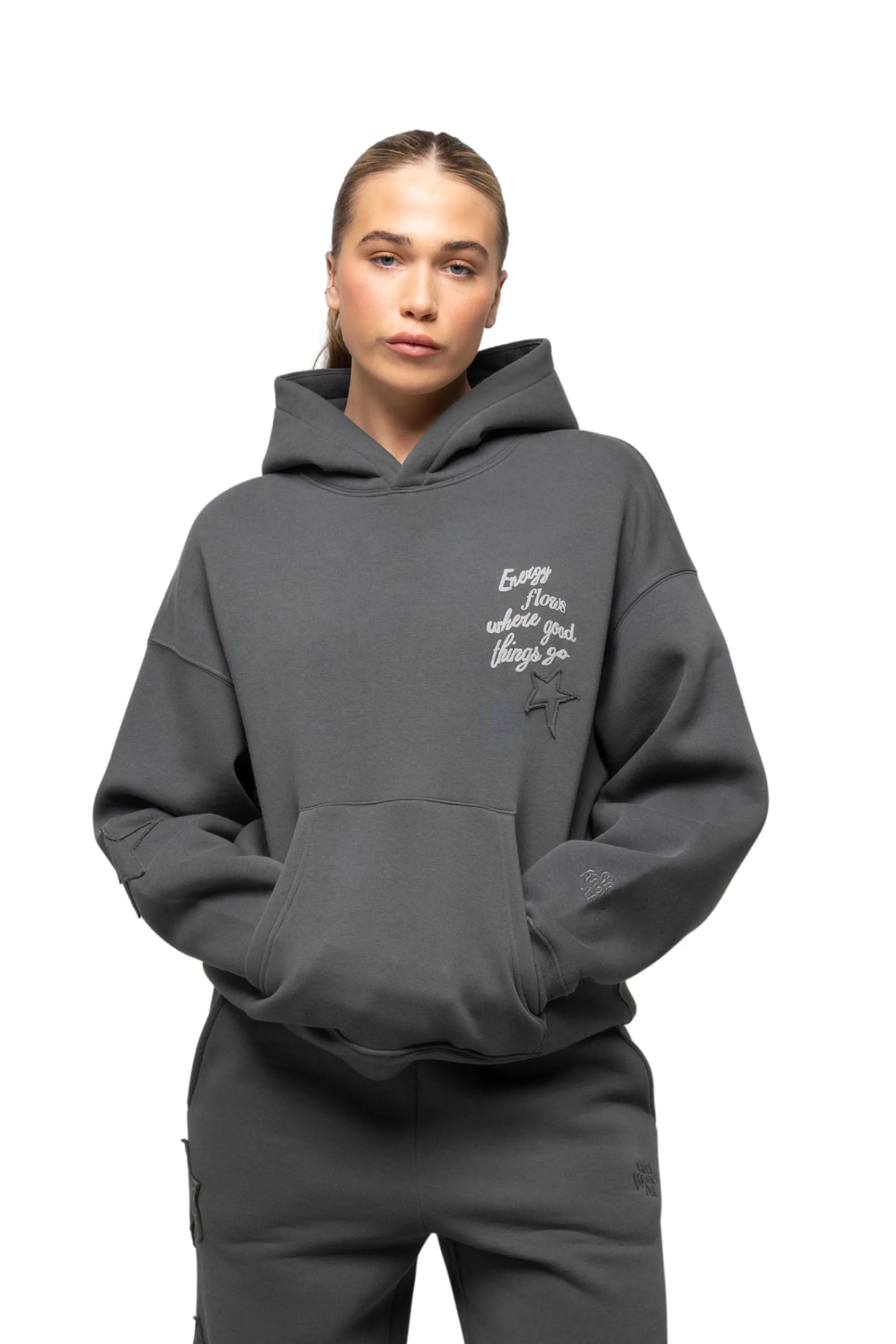 Energy Flows Shadow Grey Hoodie