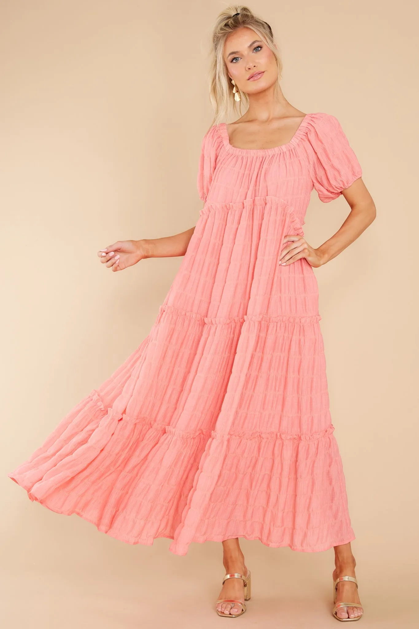 Exploring Love Coral Maxi Dress