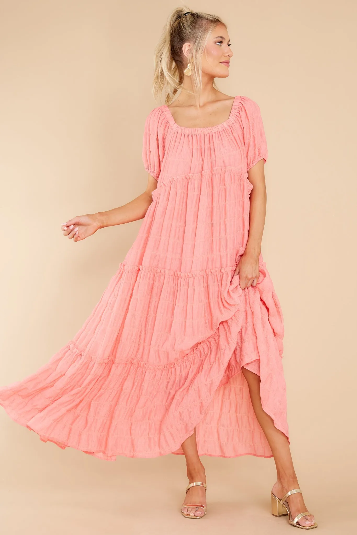 Exploring Love Coral Maxi Dress