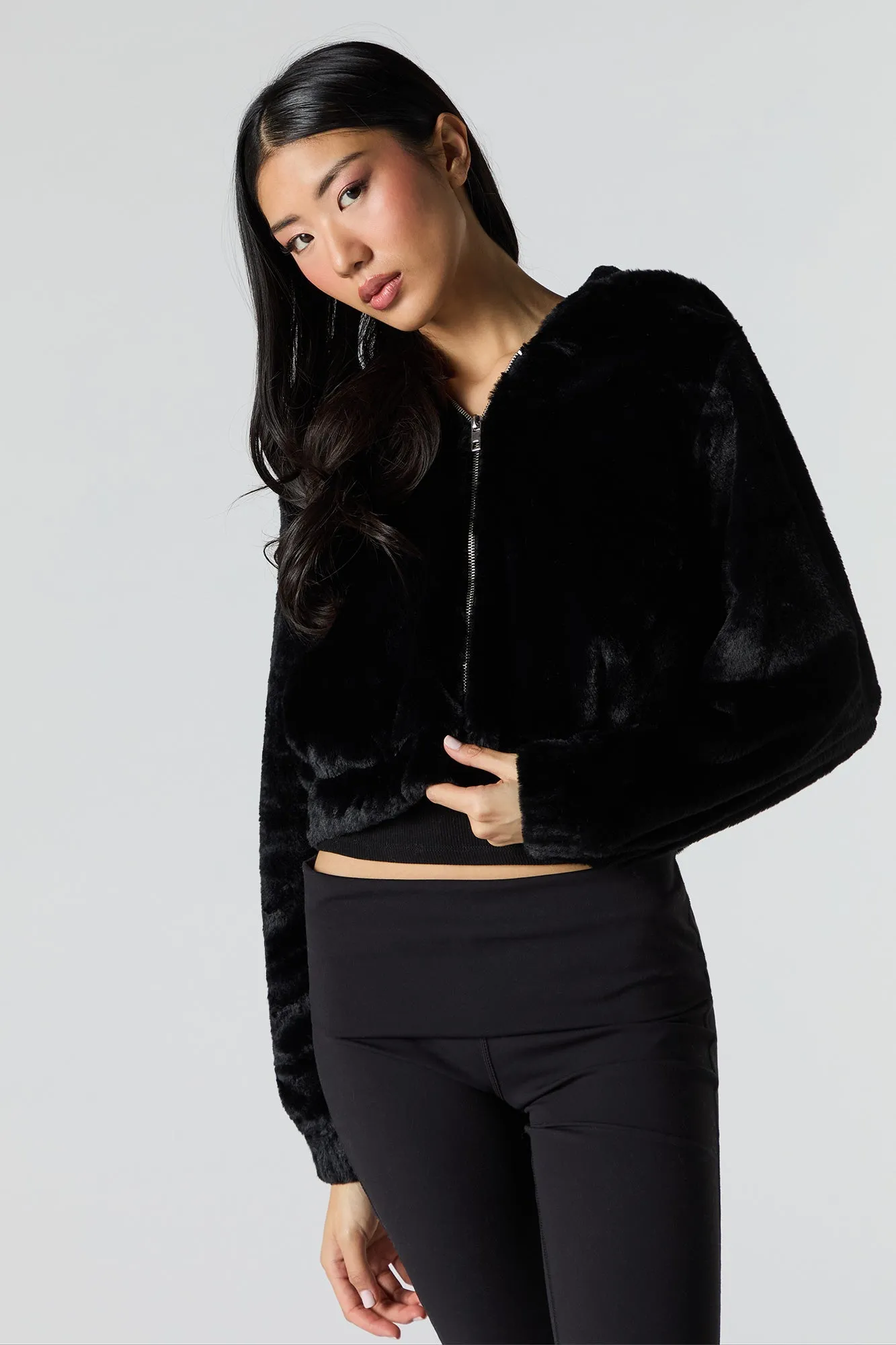 Faux Fur Hooded Jacket