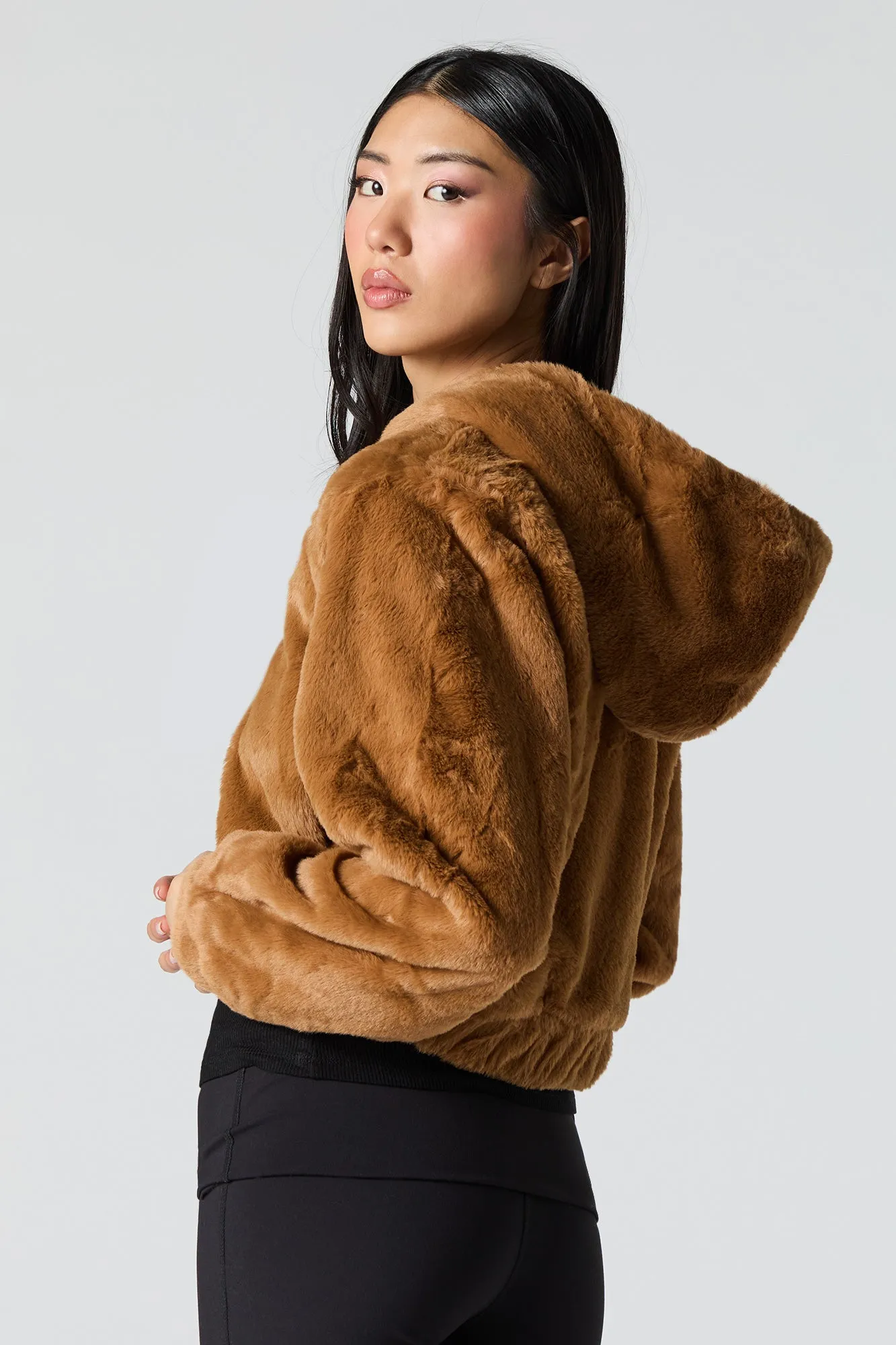 Faux Fur Hooded Jacket