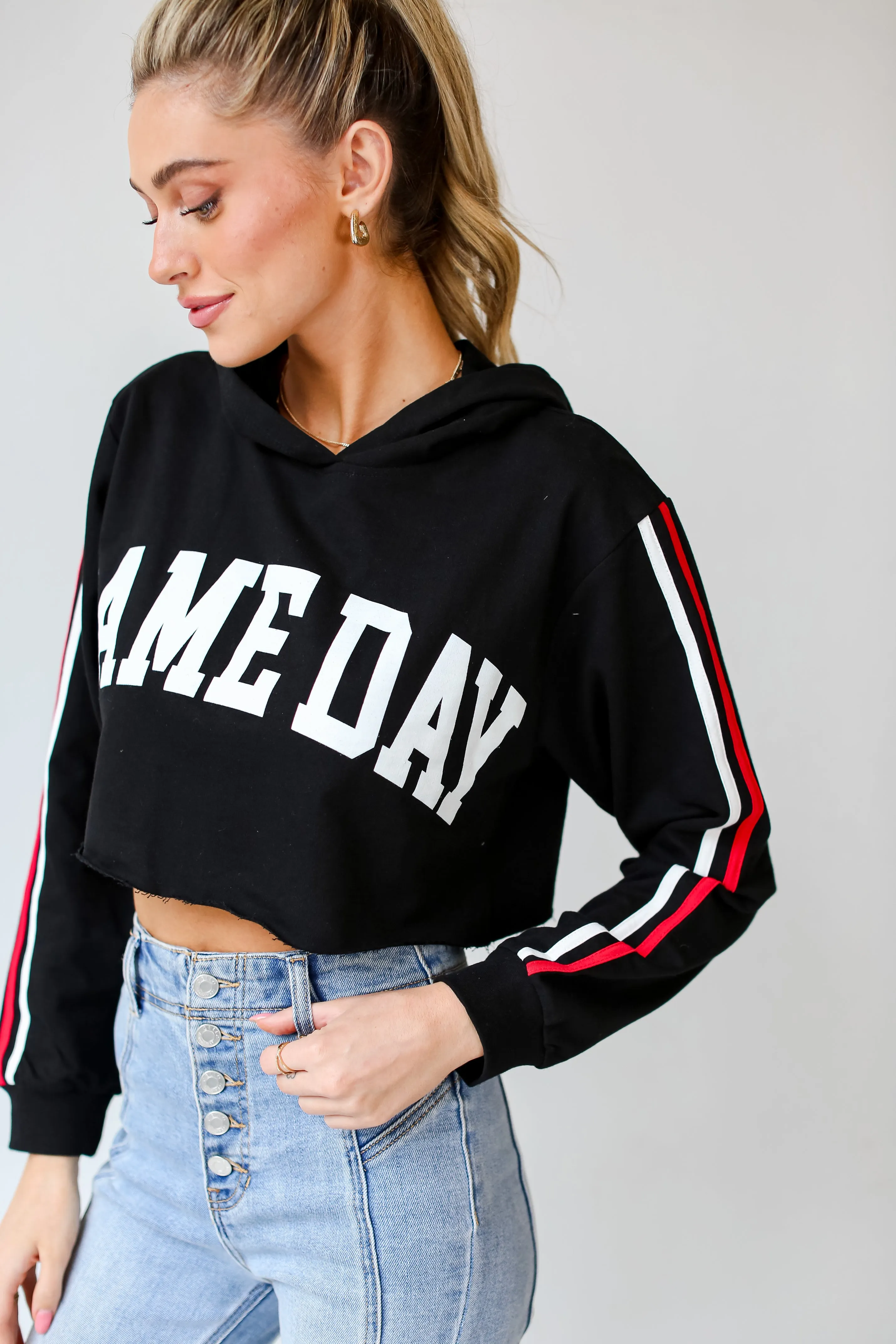 FINAL SALE - Game Day Cropped Hoodie