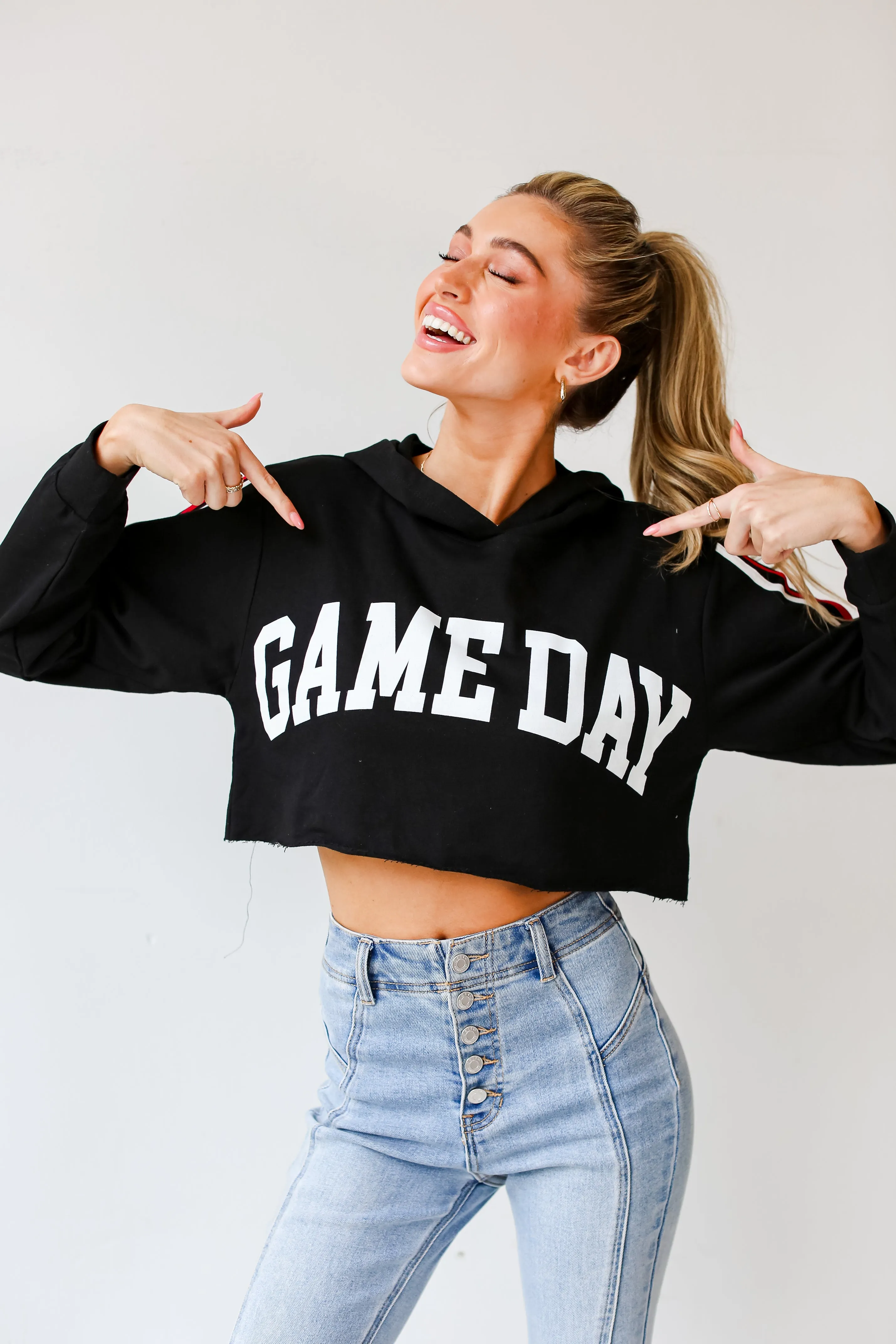 FINAL SALE - Game Day Cropped Hoodie