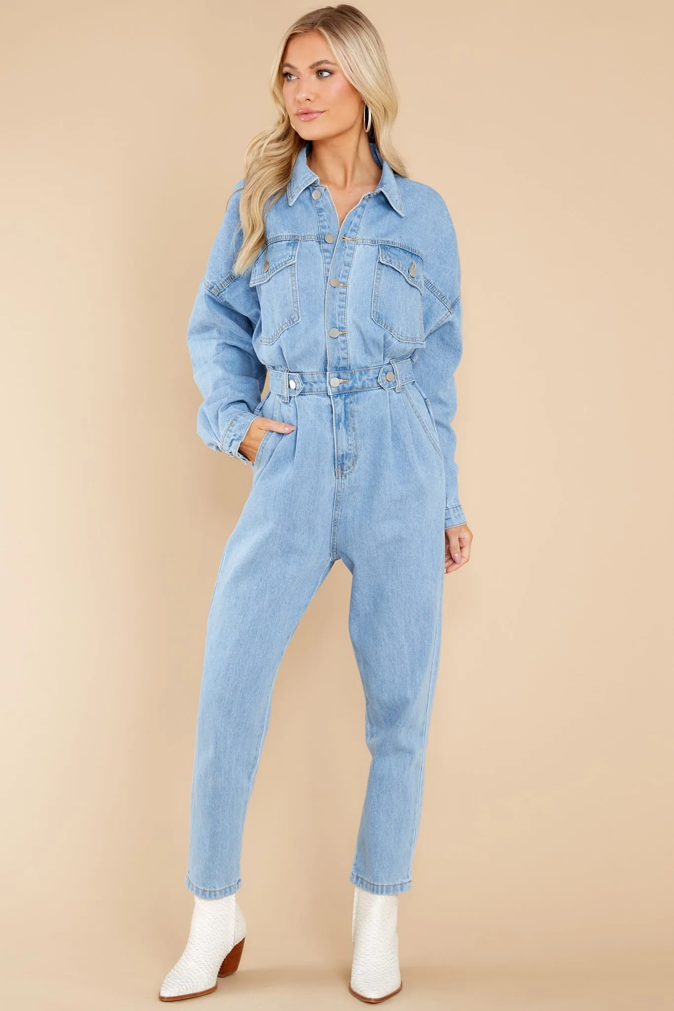 Focused On Myself Denim Jumpsuit