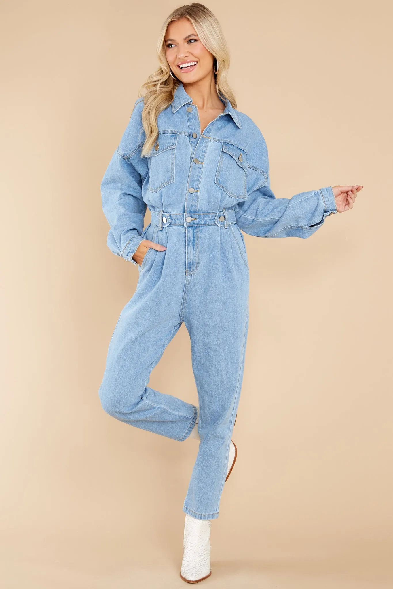 Focused On Myself Denim Jumpsuit