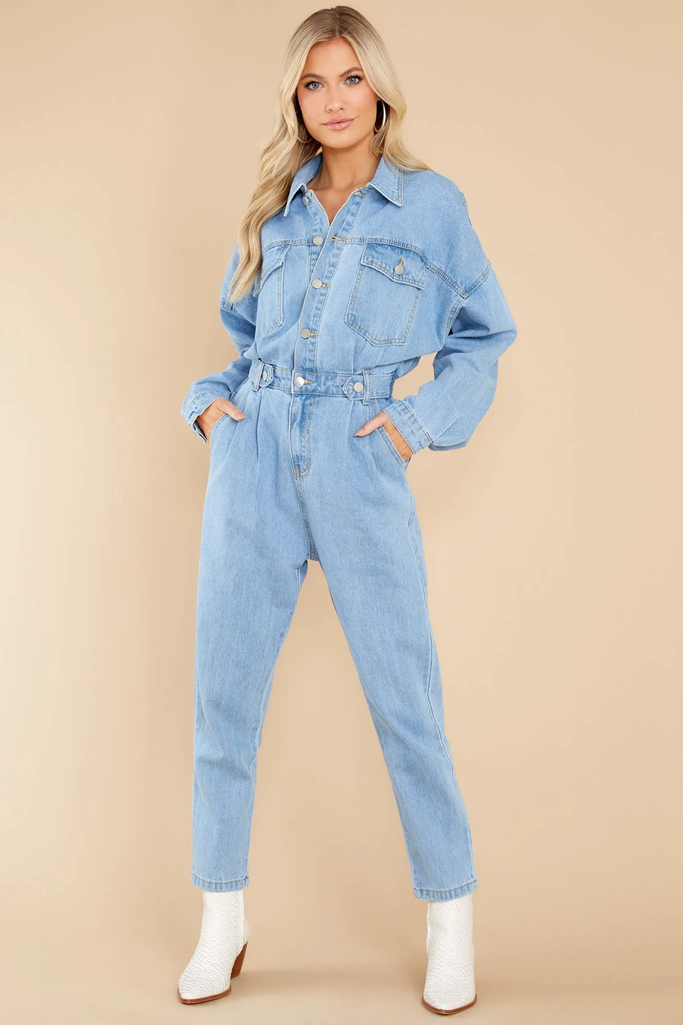 Focused On Myself Denim Jumpsuit