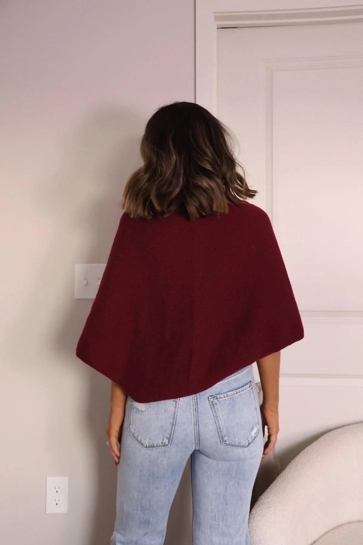 Free People Red Coastline Cable Knit Shawl Scarf